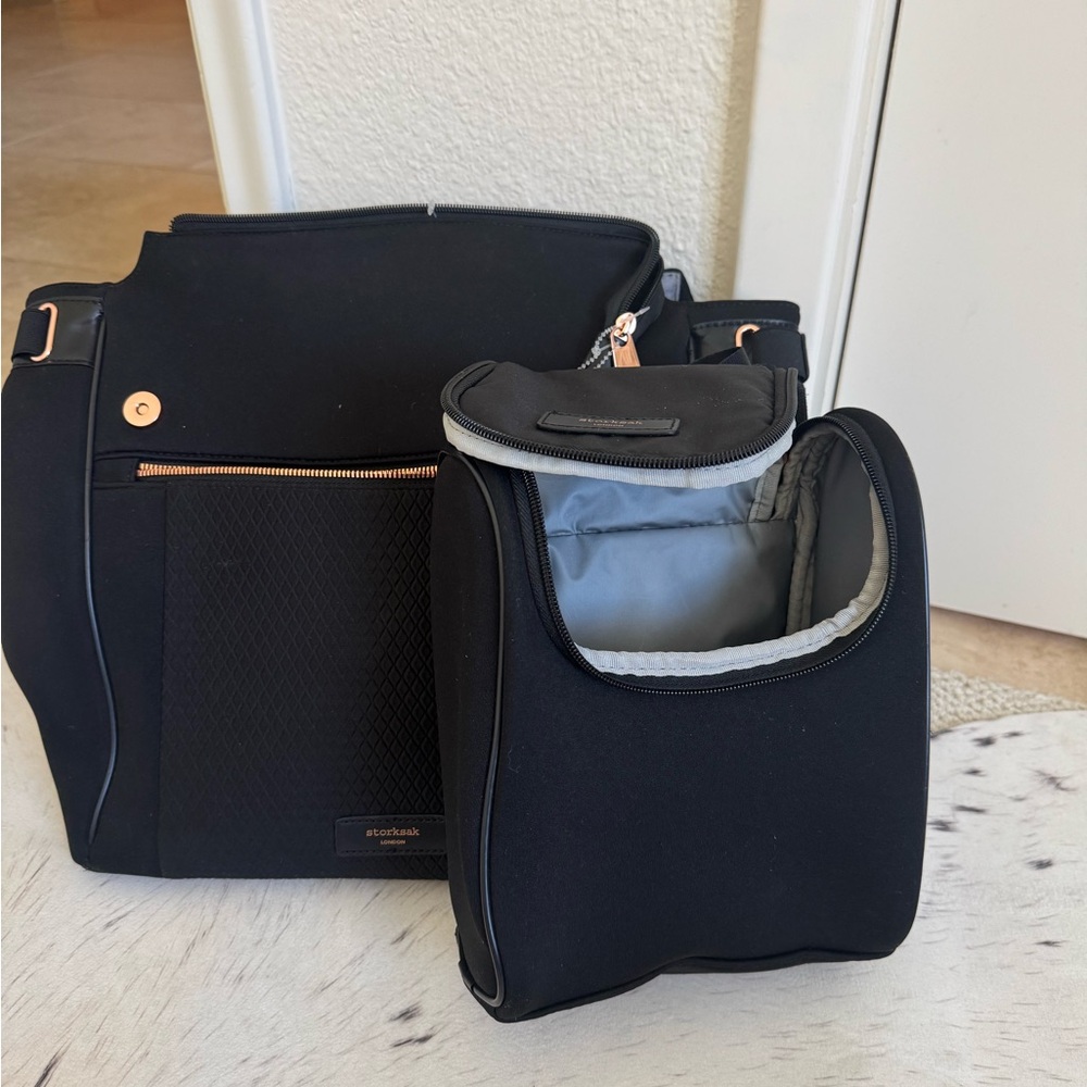 Storksak Baby Bag/Backpack + Insulated Bottle bag